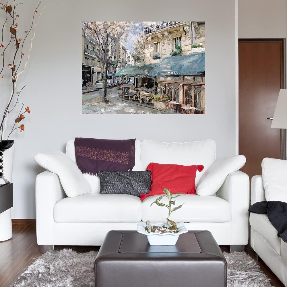 Fine Art Canvas Fine Art Canvas Living Room Pictures Wall Decor City Wall Art Large Paintings for Living Room French Art Bistro de Paris I Canvas Wall Decor by Artist Studio Arts 43 in x 32 in