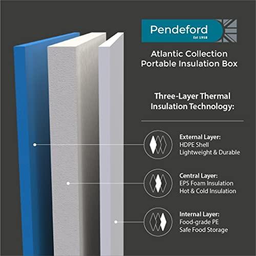 Pendeford Housewares 24 Litre Cool Box Insulated Food Box Insulated Hot Box/Cold Freezer Box Cooler Boxes Lift & Lock Lid Technology 24 Litre Large Cool Box Cooler Box Hard Insulated Picnic Box (24 Litre)