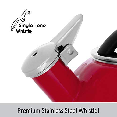 Chantal Chantal 40Th Anniversary Tea kettle, 2 Quart, Enamel Carbon steel, Whistling, Canary Yellow