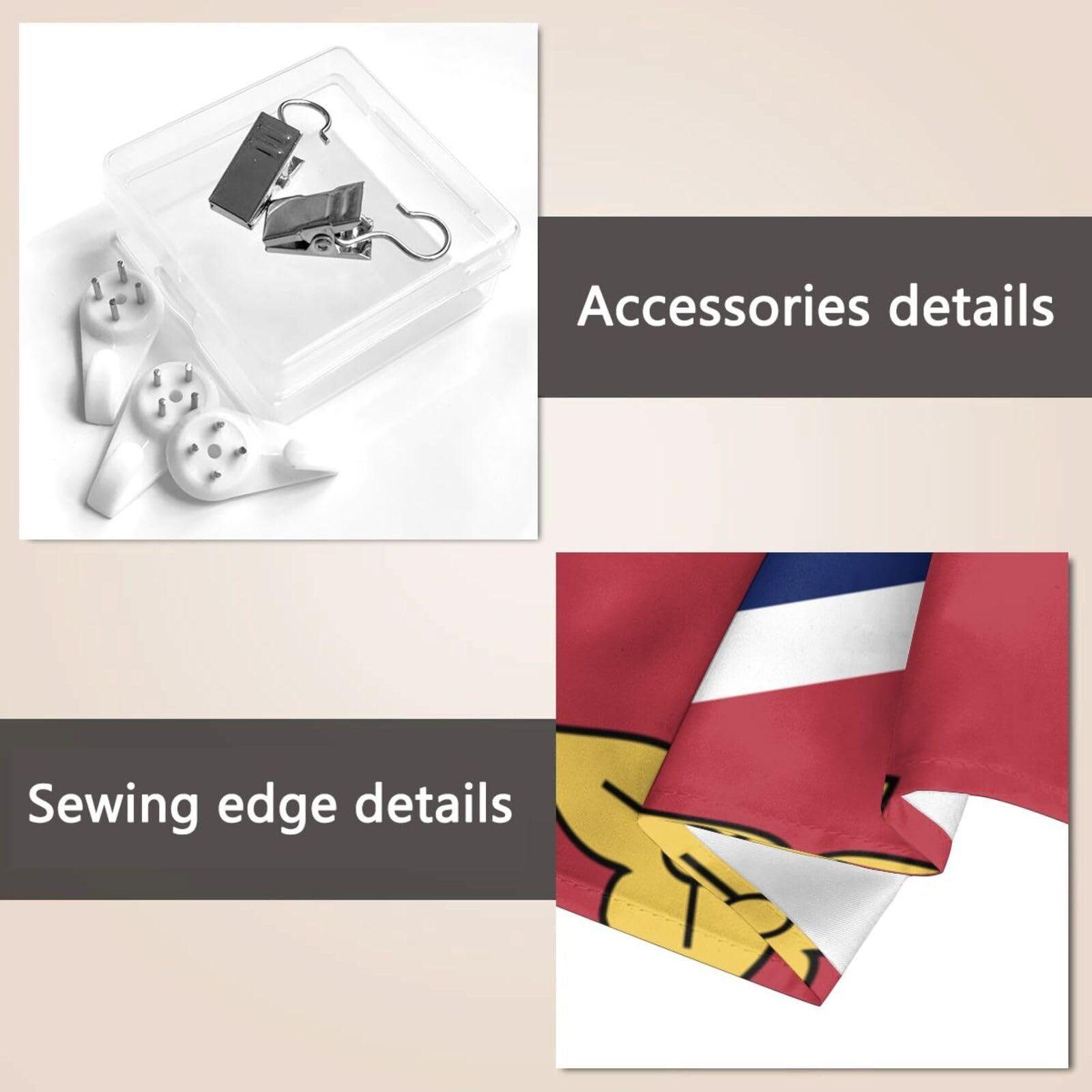 LIFANGMI LIFANGMI Flag Of Metairie, Louisiana Tapestry Wall Hanging 60x40 Inch Bedroom Living Room Dormitory Home Decoration Wall Tapestry