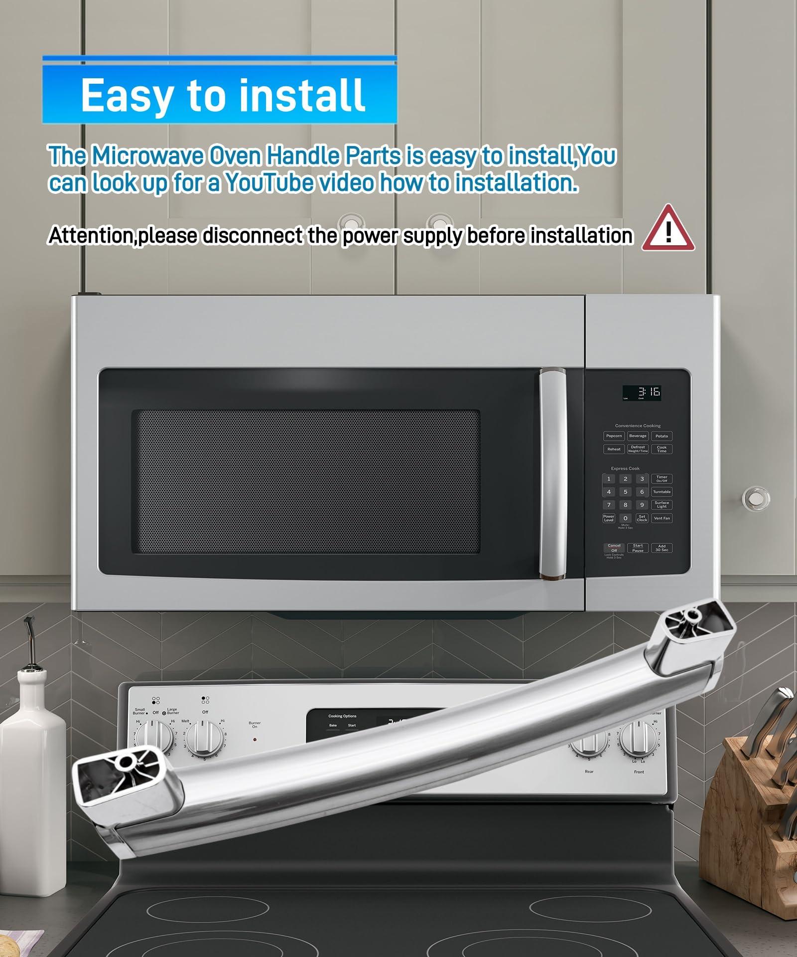 Taruimoo 2024 New WB15X21101 Microwave Door Handle Replacement Fits for GE JNM3163RJ1SS JNM3163RJ3SS JNM3163RJ4SS PVM9179SF2SS Microwave Oven,Replaces AP5790530,PS8754188,3025571-1 Year Warranty