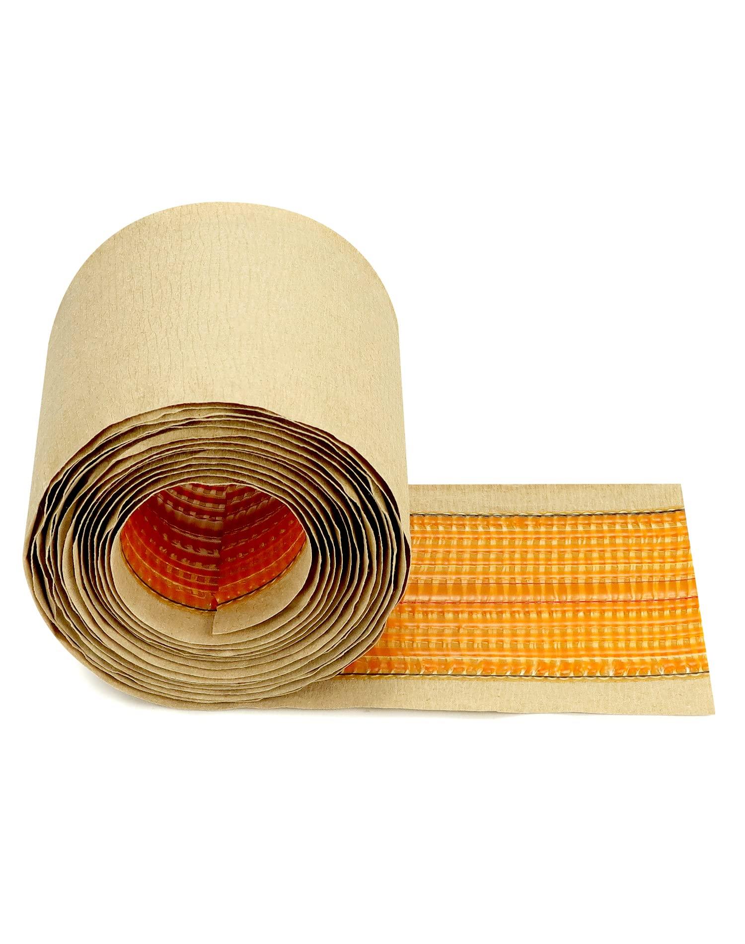 QWORK QWORK Carpet Joining Tape, 4\" x 10\' DIY Rug Grippers Tape for Hardwood Floors, mats, Wall Hanging, Paste, High Tack, No Residue, Easy Tear