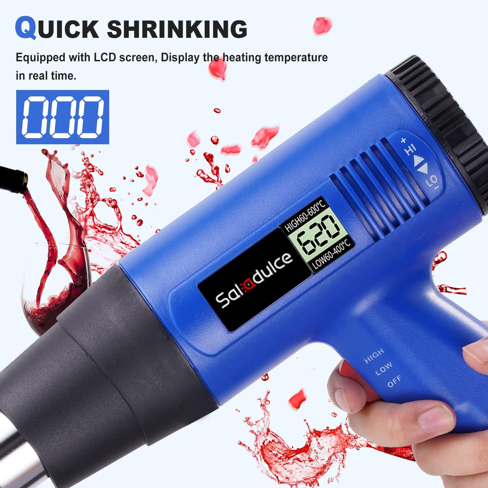 Saladulce Saladulce PVC Capsule Heat Shrinker Digital Wine Capsule Heat Shrinker 40-600 Heat Shrink Gun for PVC PP POF Wine Capsules Wrapping 110V