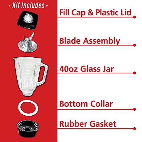 Brentwood Brentwood P-OST722 Replacement Glass Jar Set, Oster Blender Compatible, 0.33 Gallon Capacity