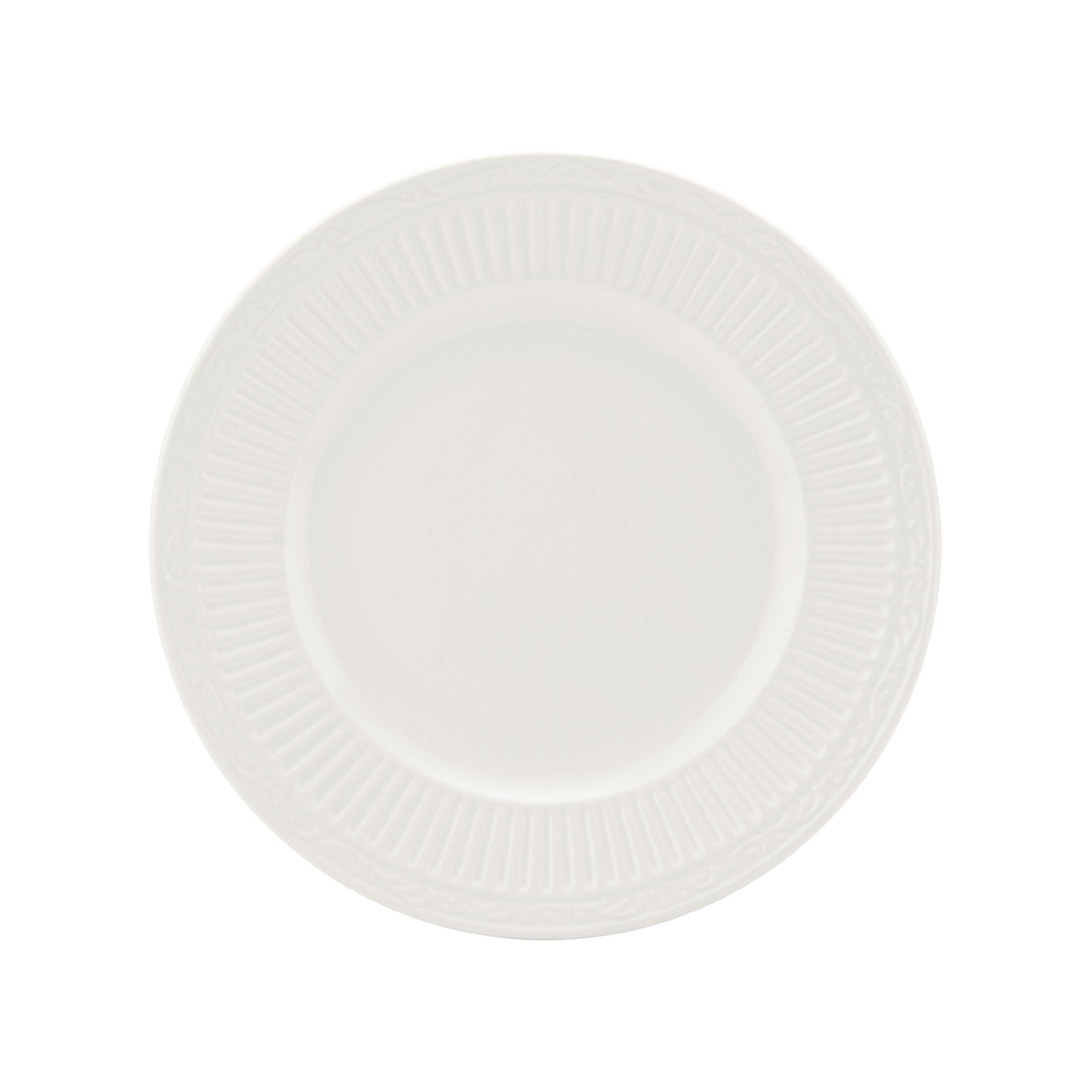 Mikasa Mikasa Italian Countryside 16-Piece Dinnerware Set - Classic White Porcelain with Fluted Bands, Service for 4 - Dinner Plates, Salad Plates, Bowls, and Mugs, Microwave & Dishwasher Safe