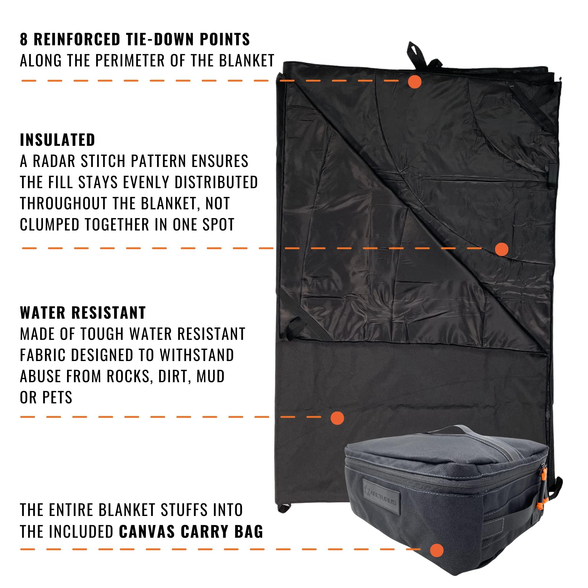 Arcturus Arcturus Plaid Wool Blankets in Green Buffalo - 4.5lbs Warm, Heavy, Washable, Large Bundle Large Insulated Woobie Camping Blanket in Black 7.5 x 7.5 FT