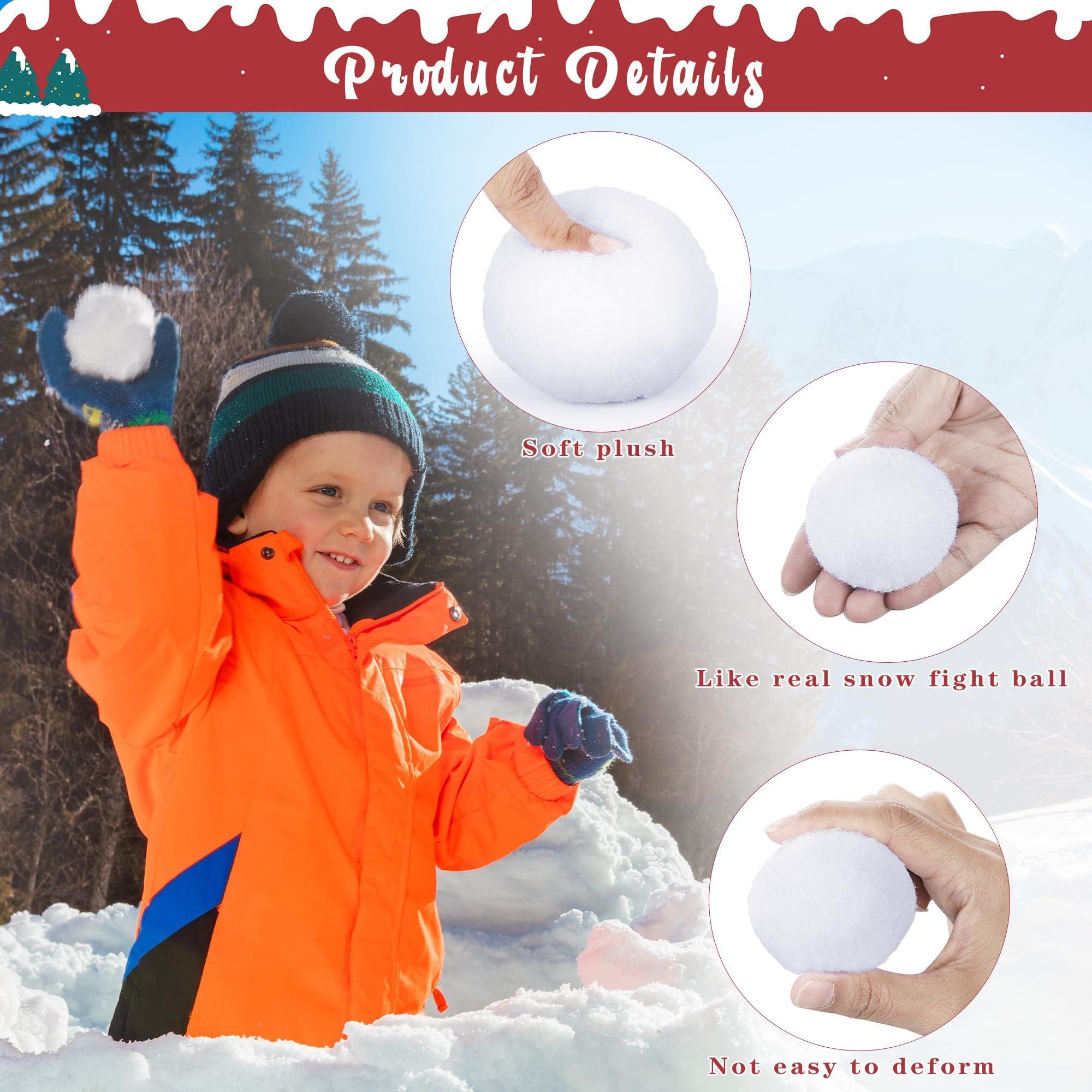 Elcoho Elcoho 100 Pieces 2 Inch Fake Snow Fight Ball Artificial Snow Toss Ball Fake Winter Snow Fight Ball Fluffy Fun Stress Toys for Xmas Party Supplies Winter Snowball Fight Games Indoors