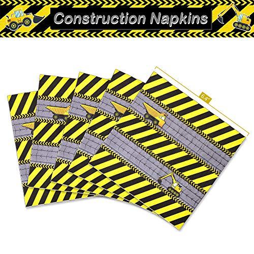 WERNNSAI WERNNSAI Construction Party Supplies - Disposable Dump Truck Themed Tableware Set for Boys Kids Birthday Dinner Dessert Plates and Napkins Serves 16 Guests 48PCS