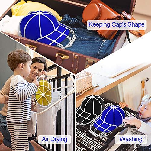 YEENOR YEENOR Hat Washer (3 Pack) - Baseball Cap Cleaner for Adults & Kids, Durable Plastic Hat Holder for Portable Washing Machines or Dishwashers, White