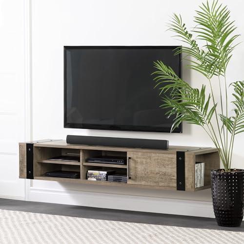 South Shore South Shore Munich 68\" Wall Mounted Media Console-Weathered Oak
