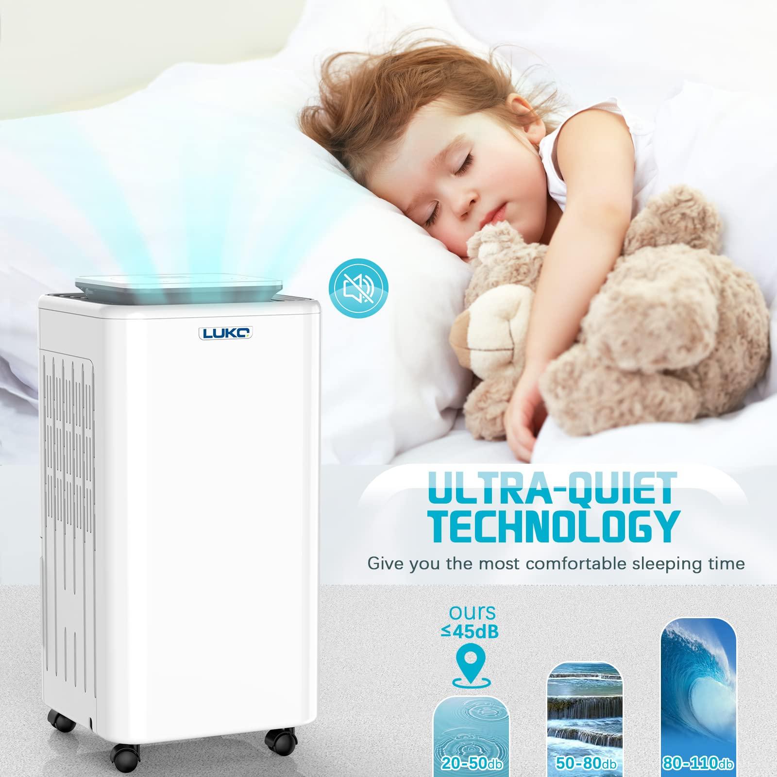 LUKO LUKO 2000 Sq. Ft Dehumidifiers for Large Room and Basements, 30 Pints Dehumidifier with Drain Hose, Auto or Manual Drainage, 0.528 Gallon Water Tank, Auto Defrost, Dry Clothes Function, 24H Timer