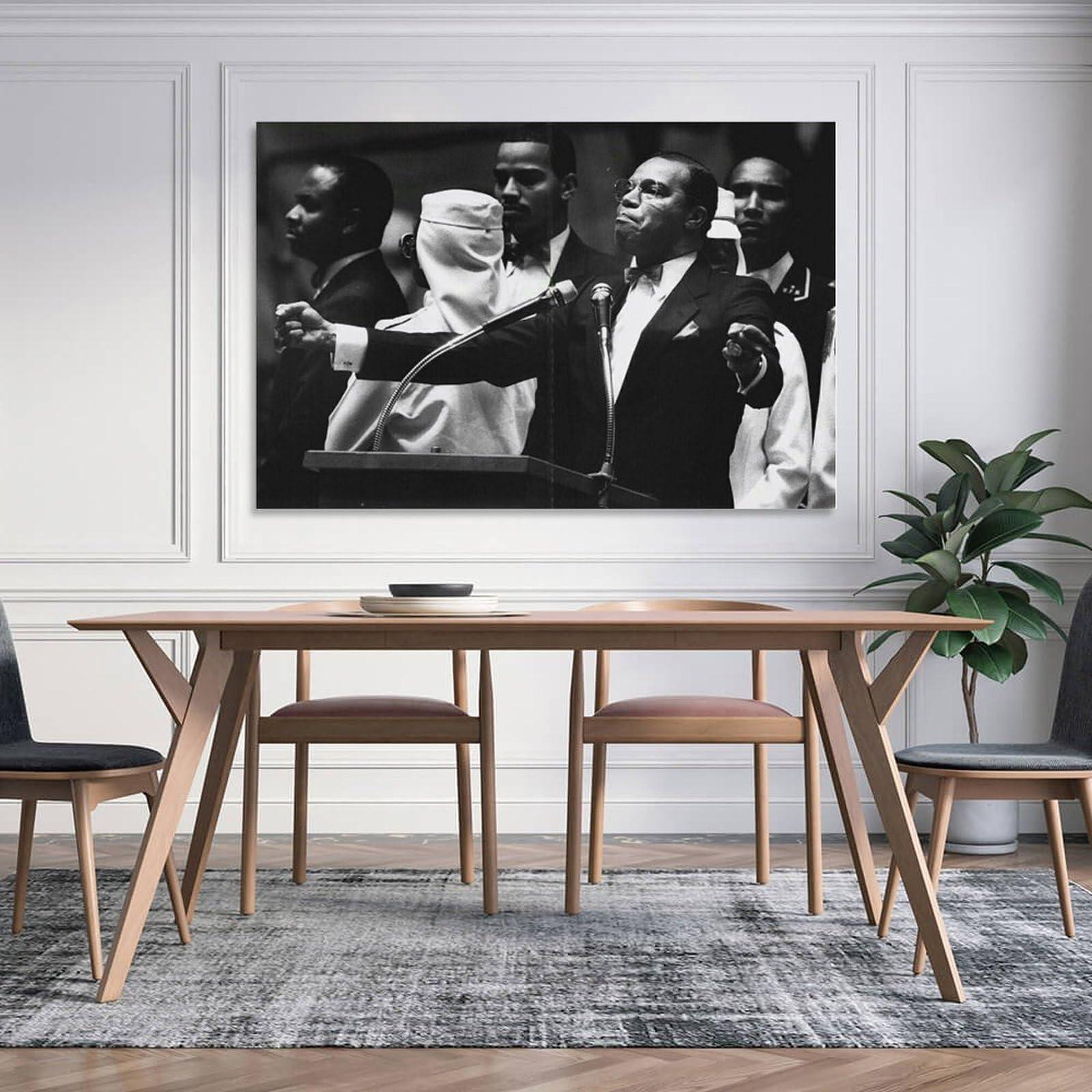 AAHARYA Louis Farrakhan Poster Islamic Religious Leader Portrait Inspirational Quotes Canvas Print Art (5) Canvas Painting Wall Art Poster for Bedroom Living Room Decor 20x30inch(50x75cm) Unframe-style