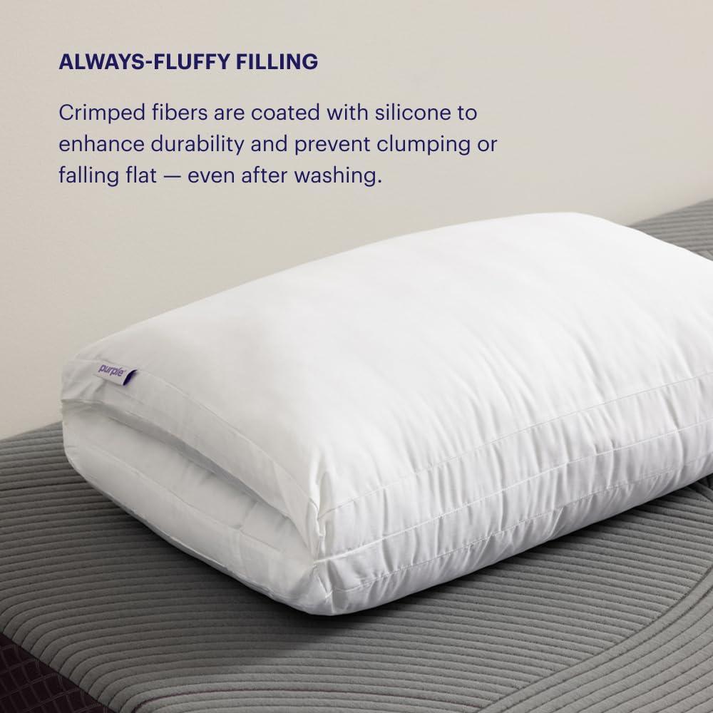 Purple Purple TwinCloud Pillow | Adjustable Support for Soft or Firm Support, Perfect Side Sleeper Pillow, White