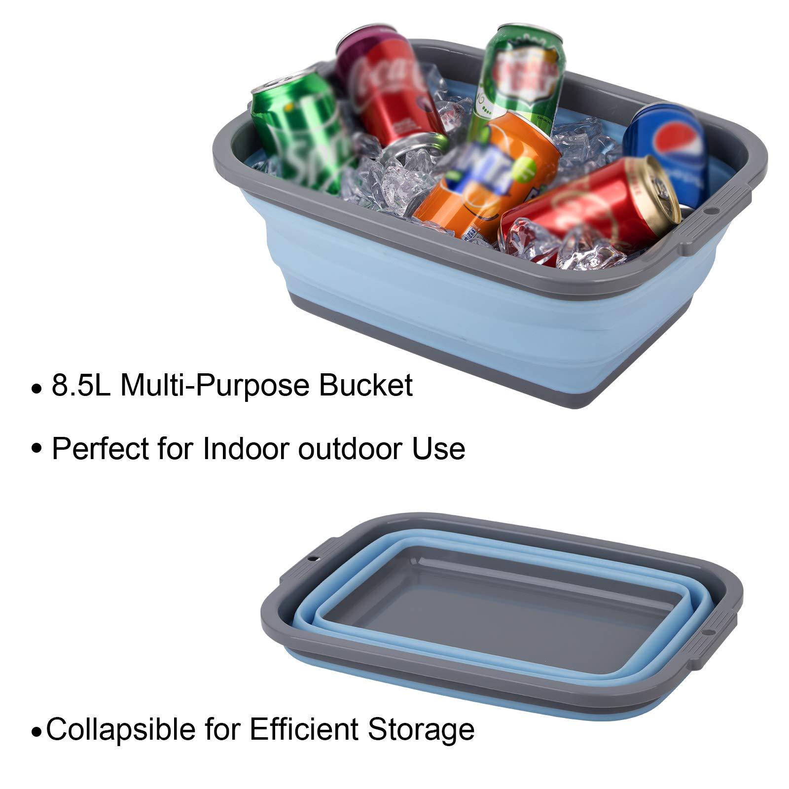 Tiawudi 2 Pack Collapsible Sink with 2.25 Gal / 8.5L Each, Foldable Dish Tub for Washing Dishes, Camping, Hiking and Home, Portable Washing Basin