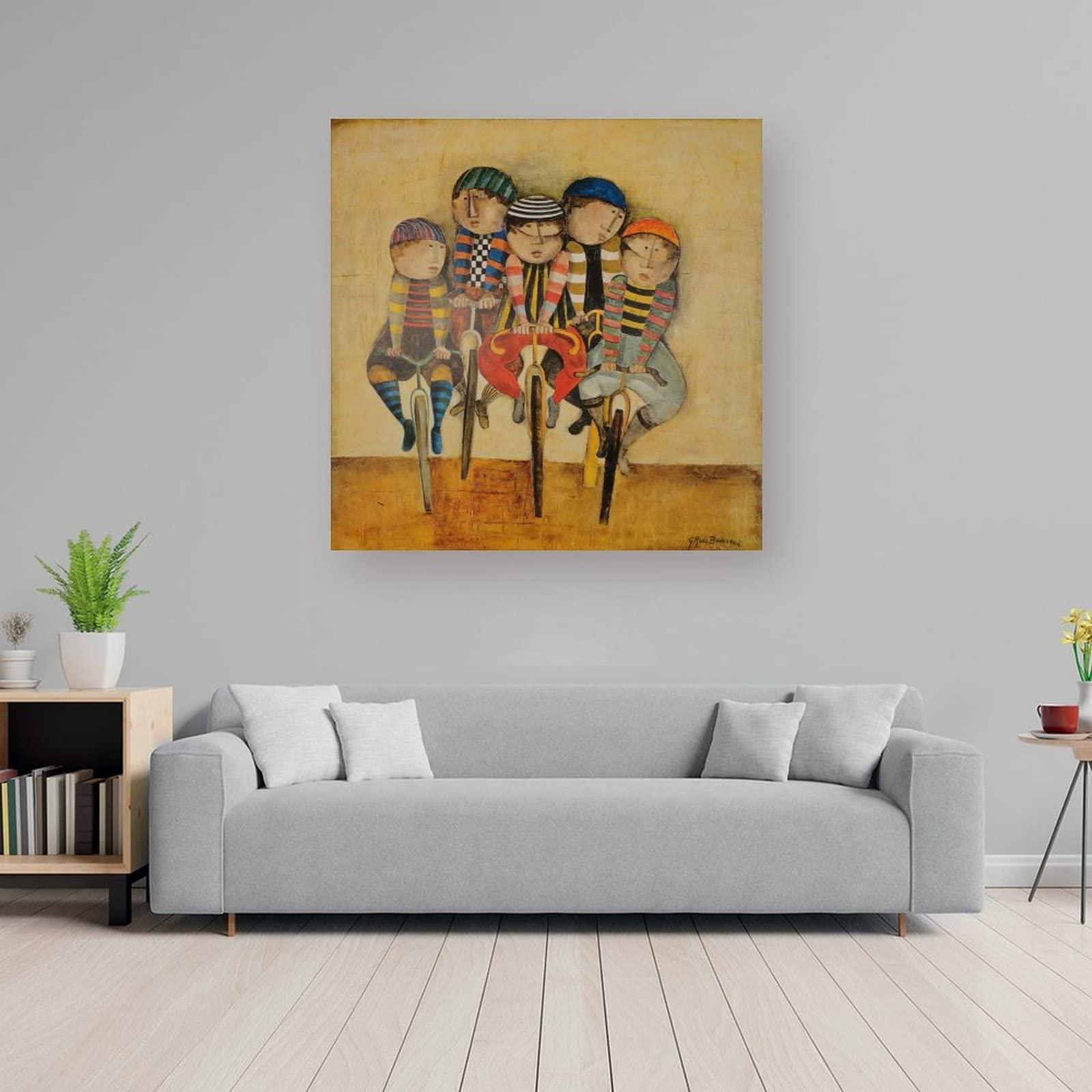 QINGYUAN Graciela Rodo Boulanger Tour De France Bakery Children\'s Paintings Poster for Kids Decorative Canvas Wall Art Living Room Bedroom Painting 28x28inch(70x70cm)