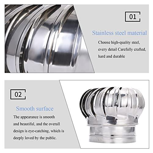 ZAIHW Stainless Steel Rotating Ventilation Chimney Cowl,Turbine Ventilator Stainless Steel Rotating Chimney,Rotating Chimney Cowl Cap,Spinner Anti-downdraught Pipefitter,150mm
