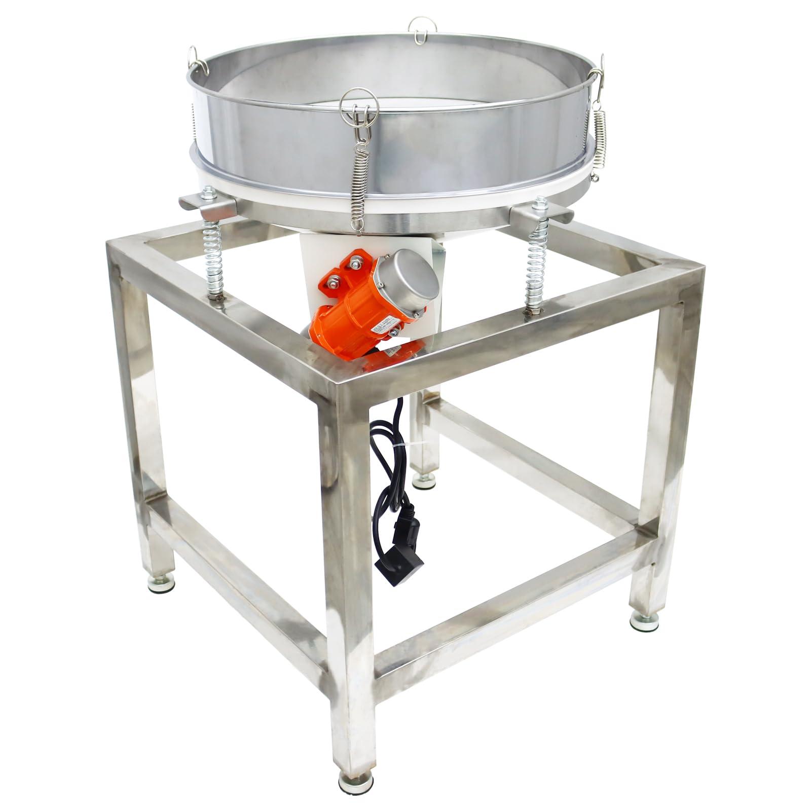 INTSUPERMAI INTSUPERMAI Powder Shaker Electric Sieve Vibrating Screen with 40 and 100 Mesh Screen Stainless Steel Electric Sifter Shaker Machine 110V 19.6 inch
