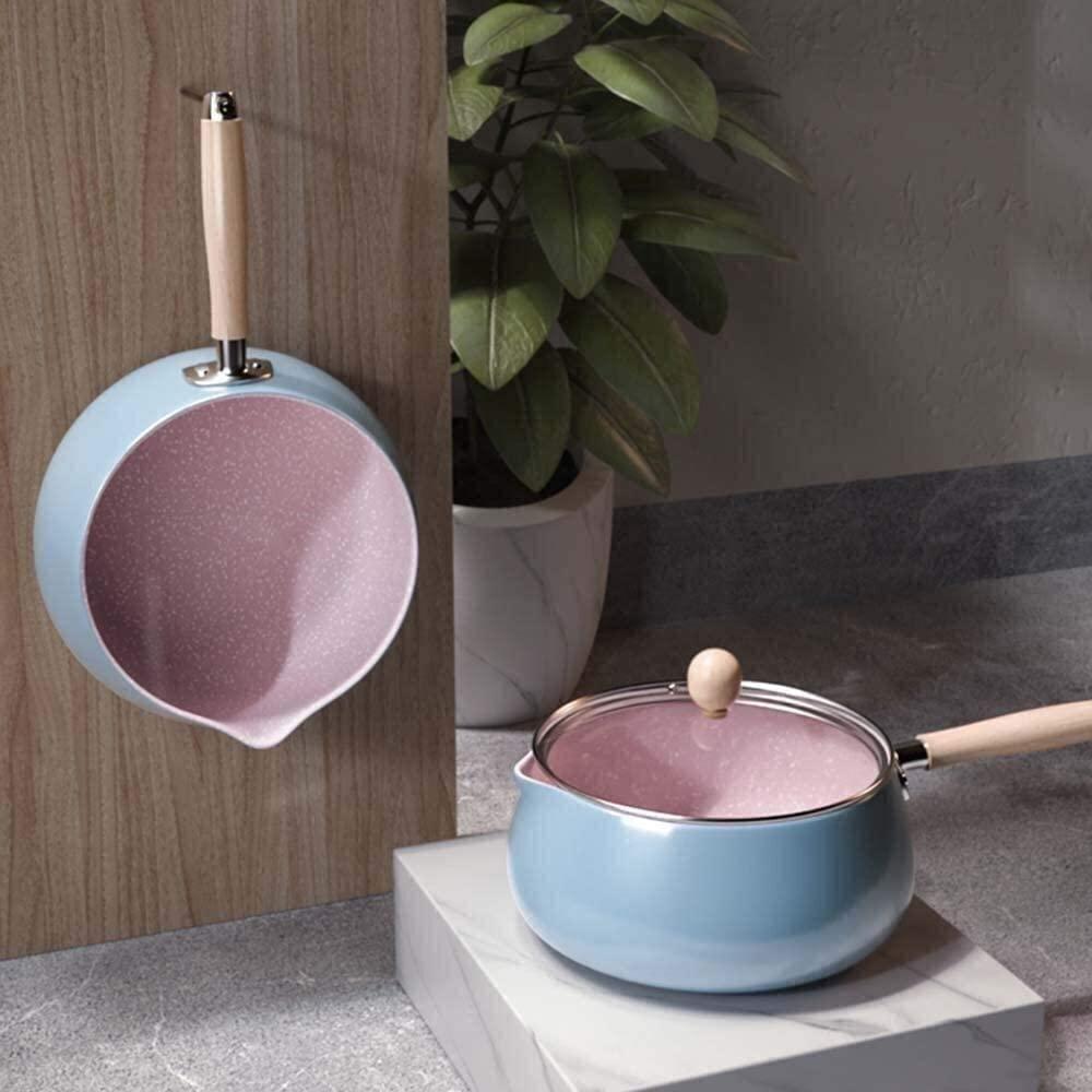 YQBUER YQBUER Wok Pan Small Milk Pot Non Stick Pot Instant Noodle Pot Small Pot Noodle Pot One Person Pot Universal Induction Cooker