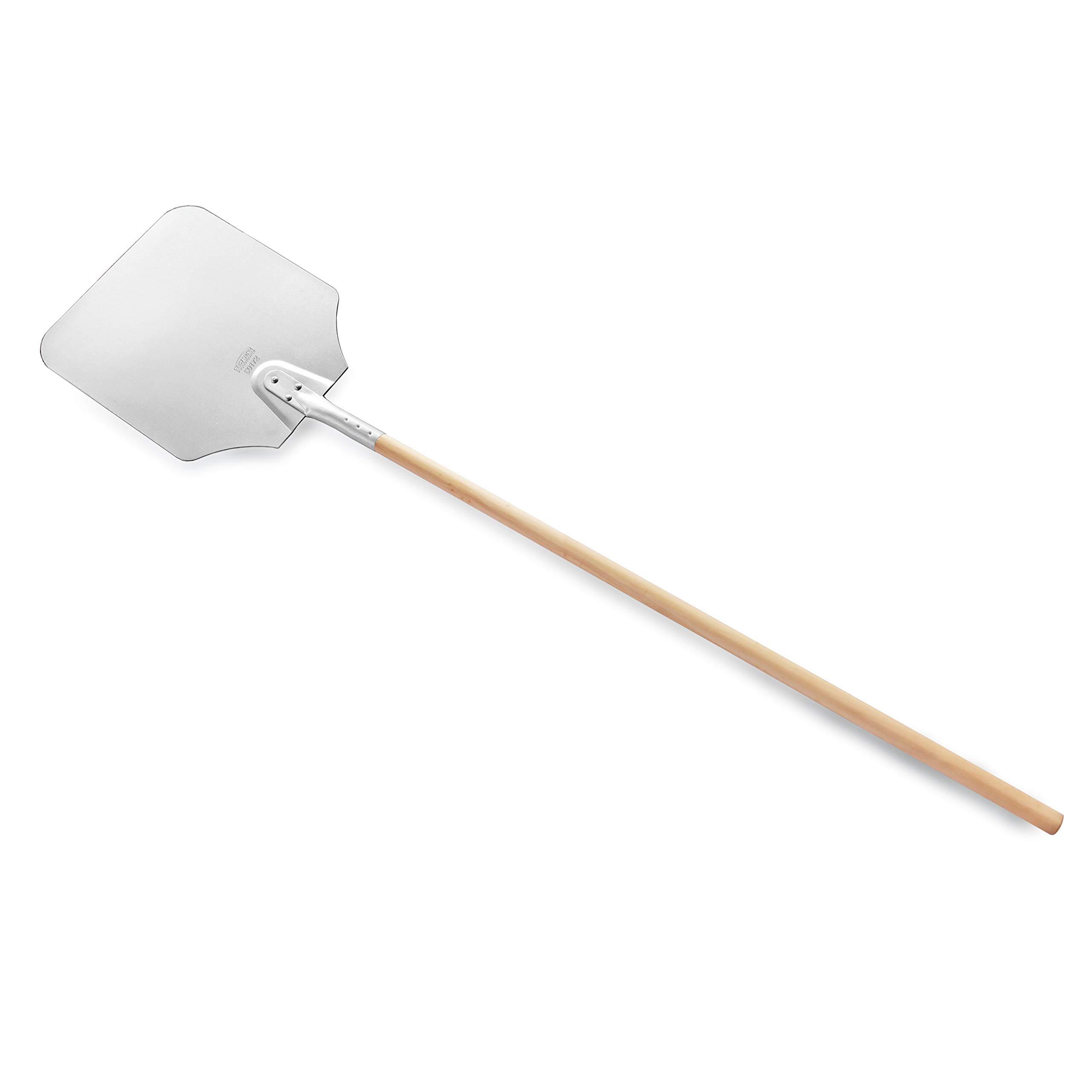 New Star Foodservice New Star Foodservice 50172 Aluminum Pizza Peel, Wooden Handle, 12 x 14 inch Blade, 52 inch overall