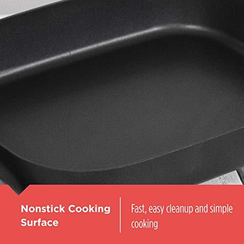 BLACK+DECKER BLACK+DECKER Electric Skillet, Variable Temperature Control, Nonstick Cooking Surface, Dishwasher Safe, Tempered Glass Lid, 12\"x15\"