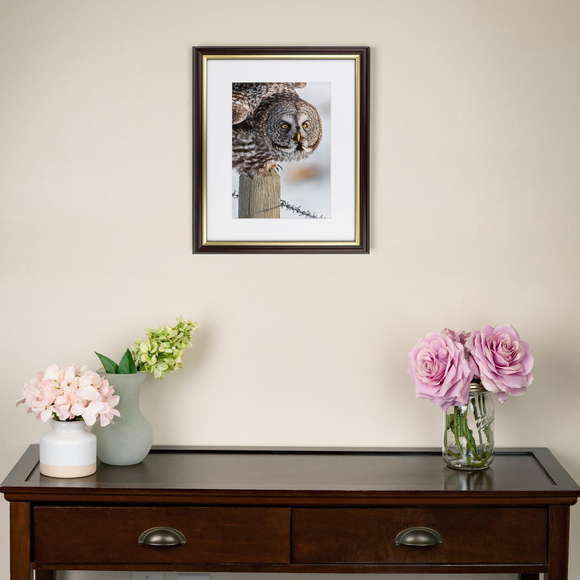 ArtToFrames ArtToFrames 26x38 Inch Brown Picture Frame, This 1.25 Inch Custom MDF Poster Frame is Mahogany and Gold Slope, Great for Your Art or Photos - Comes with Economy Acrylic