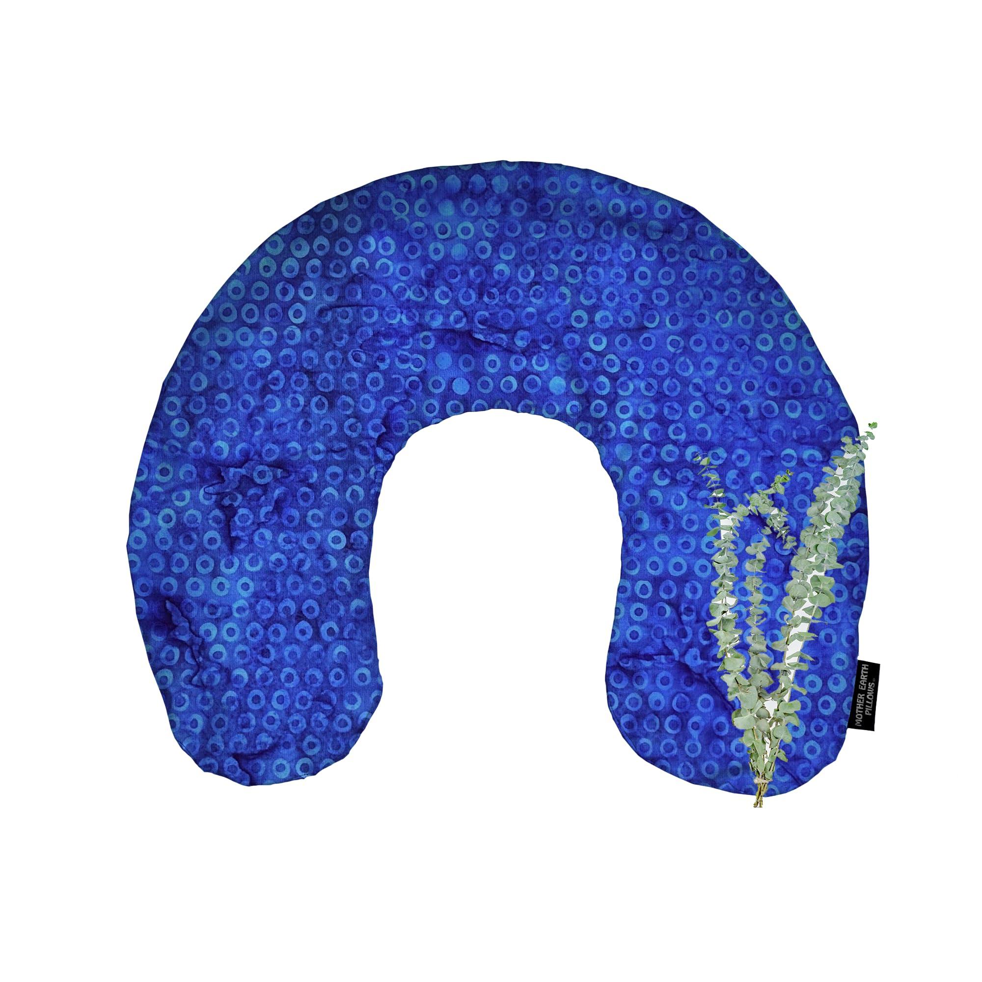 Mother Earth Pillows Mother Earth Pillows Large Triggerpoint Flax Pillow for Neck and Shoulder Relief (Blue Print - Breathe Herbal Blend)