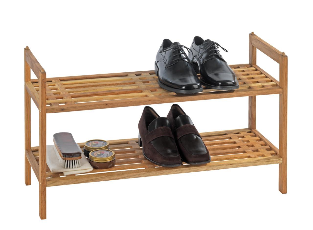 Wenko Wenko 18616100 Norway Walnut Wood Shoe Shelf, 69 x 40.5 x 27 cm