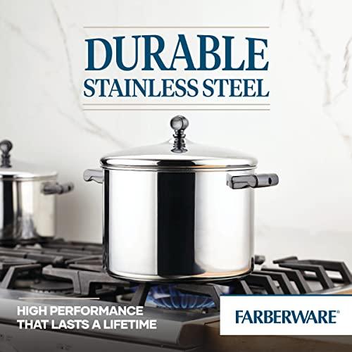Farberware Farberware Classic Stainless Steel 8-Quart Stockpot with Lid, Stainless Steel Pot with Lid, Silver