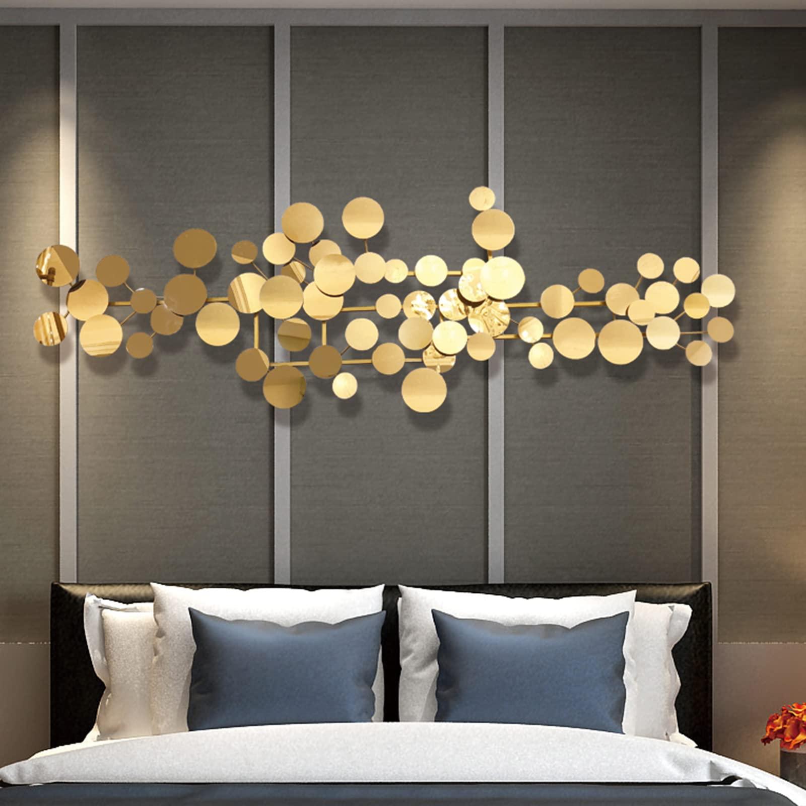 YUDACHU YUDACHU Metal Wall Art Gold Wall Decor for Living Room, Modern Geometric Wall Art Decor 59" 19.6" Large Luxury 3D Wall Accents for Bedroom, Dining Room, Wall Decorations Wall Sculptures