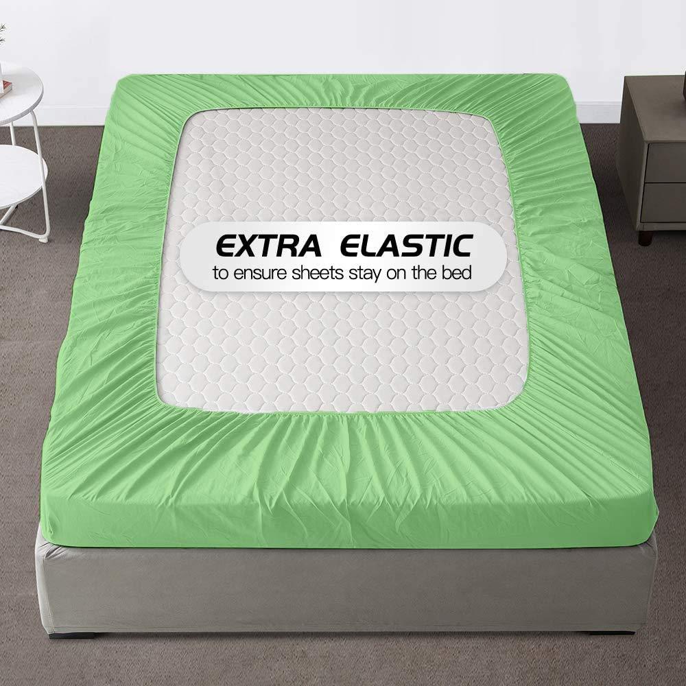 Hadi Bedding Company Hadi Bedding Company Twin XL Size Fitted Sheet Only 39 x 80 Inches 22 Inch Deep Pocket 100% Egyptian Cotton 1 Piece Fitted Sheet Only All Around Elastic Wrinkle & Fade Resistant - Sage