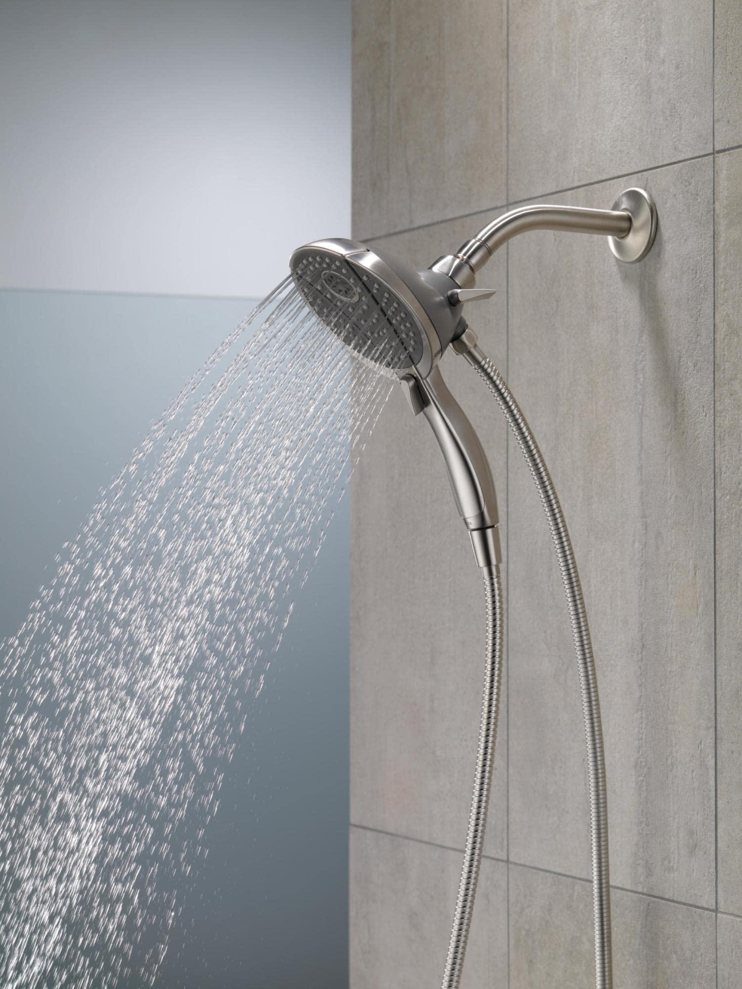 DELTA FAUCET Delta Faucet 4-Spray In2ition Dual Shower Head with Handheld Spray, Detachable Shower Head with Hose Chrome 58467