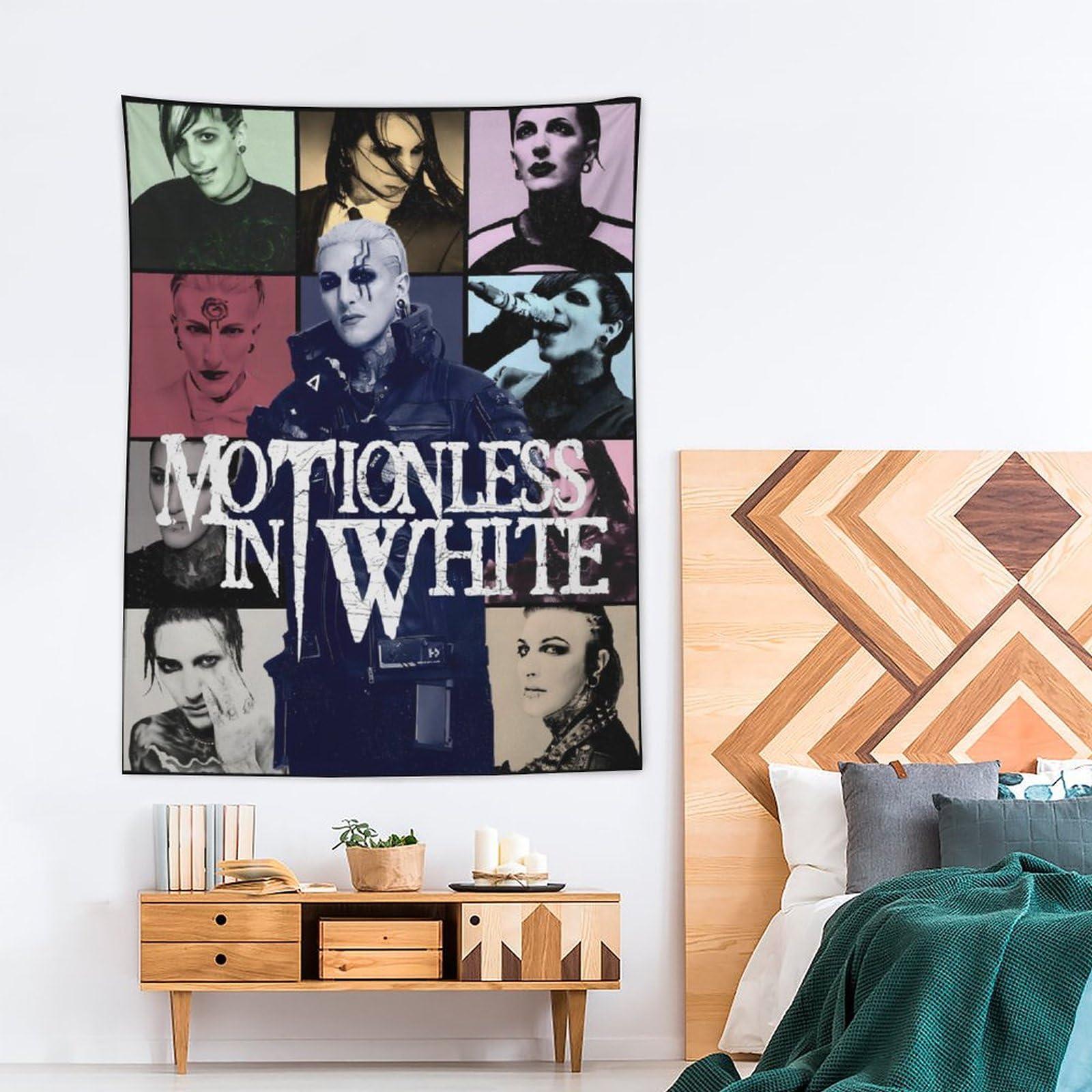 HA4PLUS HA4PLUS Motionless Metal In White Band Tapestry, Album Posters, Funny Aesthetic Wall Hanging, Wall Tapestry for Modern Family Bedroom Decor 60\"x80\"