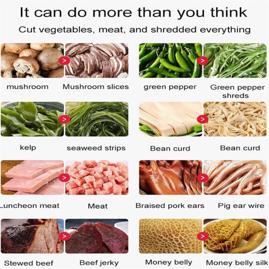 NYMFEA 850W Meat Cutter Slicer Cutting Machine Cube Shredded Meat 130KG/H Commercial Electric Lamb Slicer Bread Ham Commercial Meat Slicer, for Family and Commercial Use,7MM