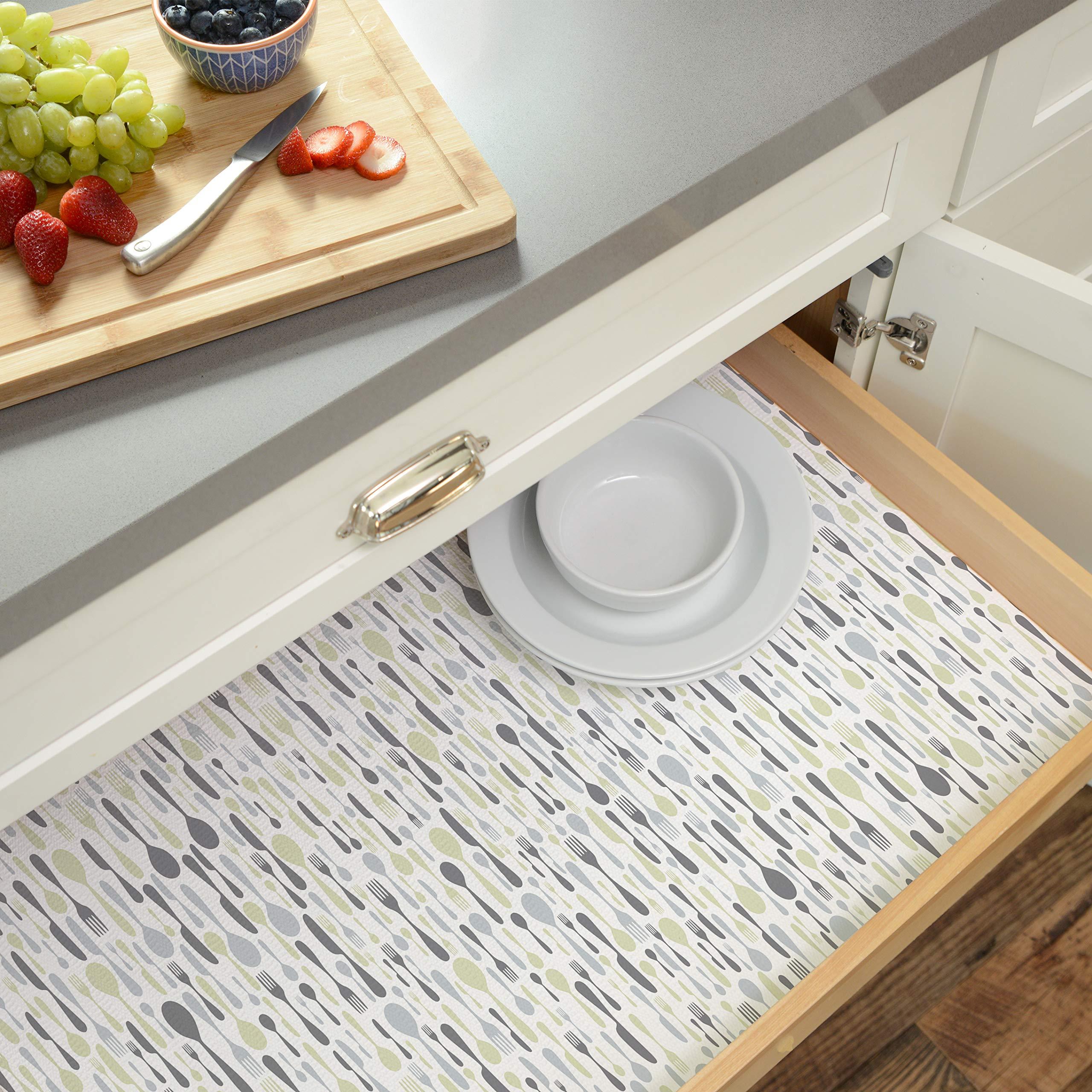 Con-Tact Brand Con-Tact Brand Grip Prints Shelf Liner, Durable and Non-Adhesive Liners, Non-Slip Drawer and Cabinet Liner, 18\" x 8\', Lunchbox, Pack of 4 Rolls