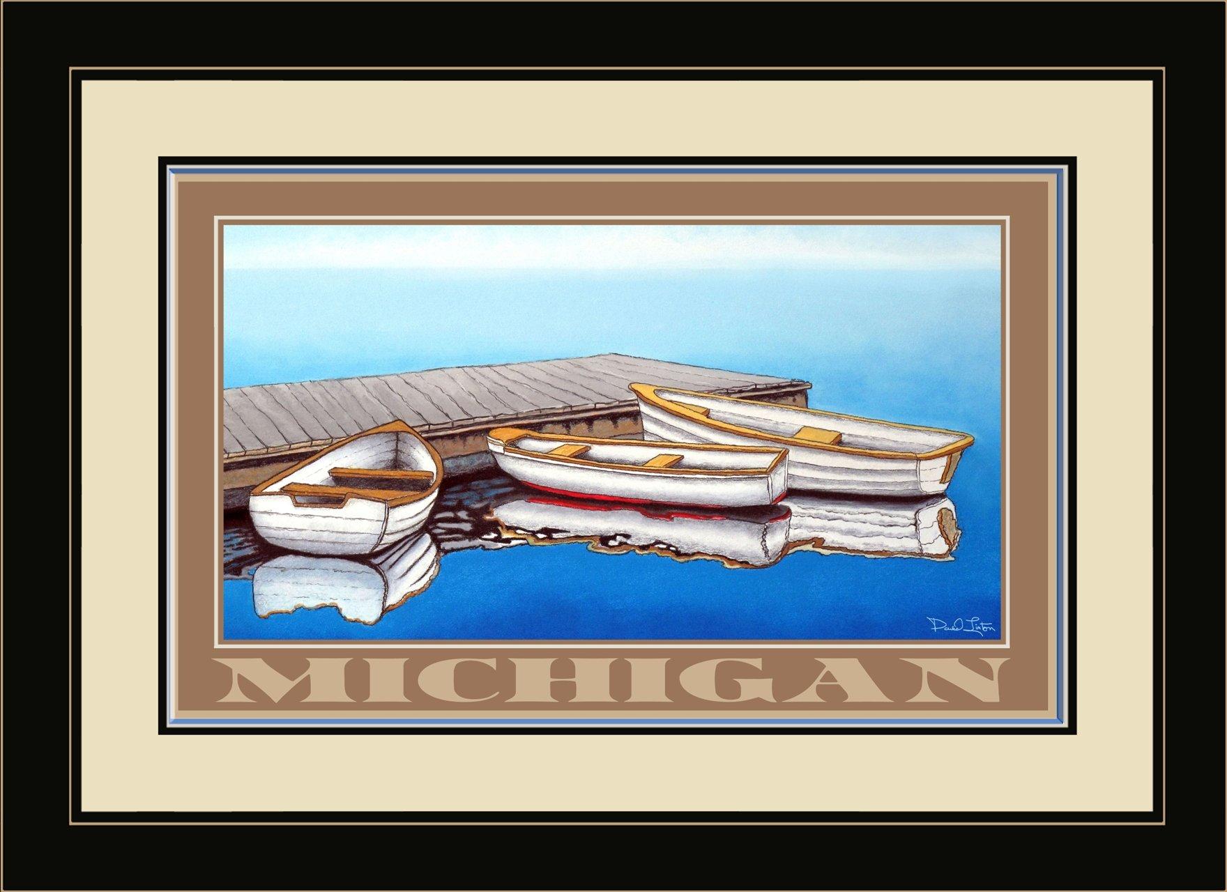 Northwest Art Mall Northwest Art Mall DL-4974 FGDM SF Michigan Summer Fog Framed Wall Art by Artist David Linton, 16" x 22"