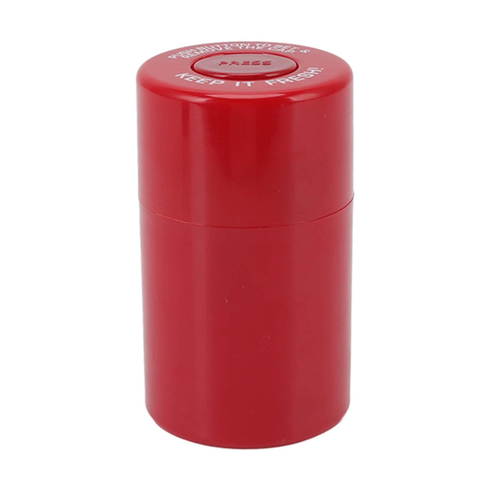 Pssopp Stash Jar,Moistureresistant Smell Proof Container Small Round Plastic Container for Travel (Red)