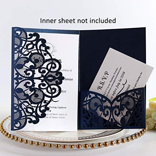 CShopping 50pcs Wedding Invitaions Cards for Bridal Shower Invitations, Dinner Invitations, Laser Cut Invitaion Cards for Birthday Baby Shower Parties, Hollow Favors Invitation Cardstock