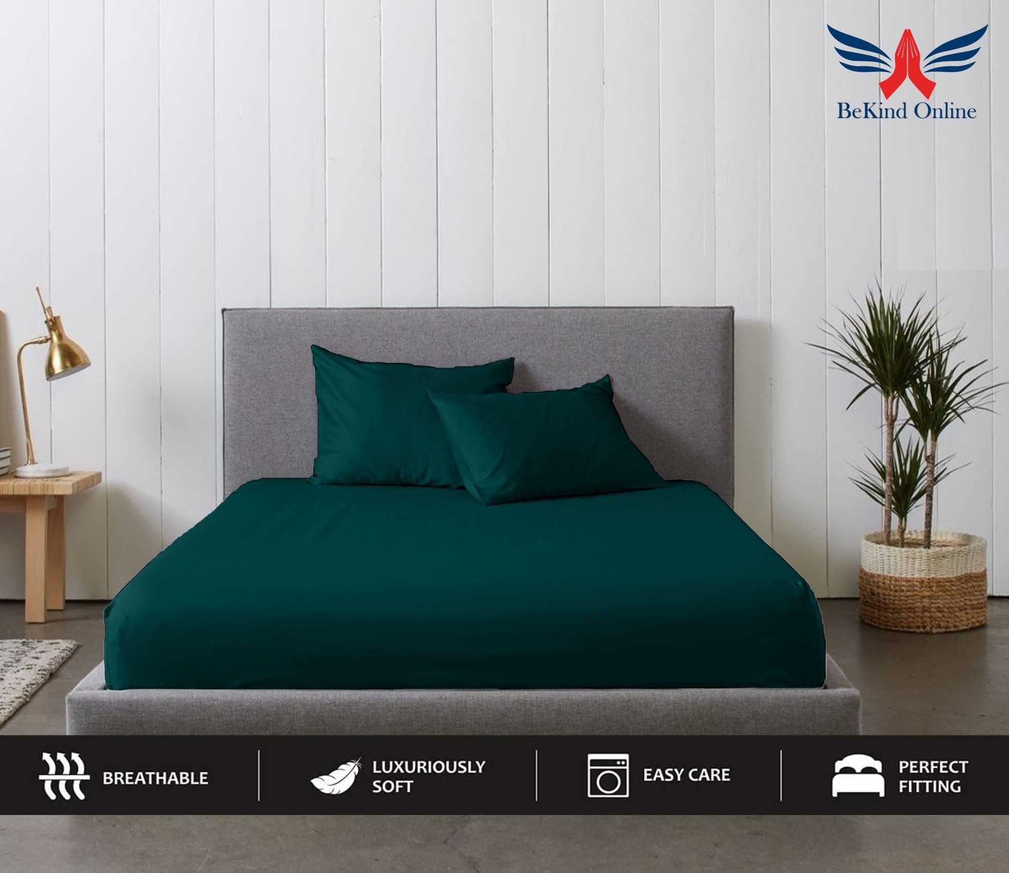 BeKind Online California King - 72\" x 84\" Size Luxury 800 Thread-Count 100% Egyptian Cotton Bed Sheets Sheet Set Sateen Weave for Soft & Silky Feel Long Staple Cotton 21\" Extra Deep-Pockets - CalKing, Teal Blue