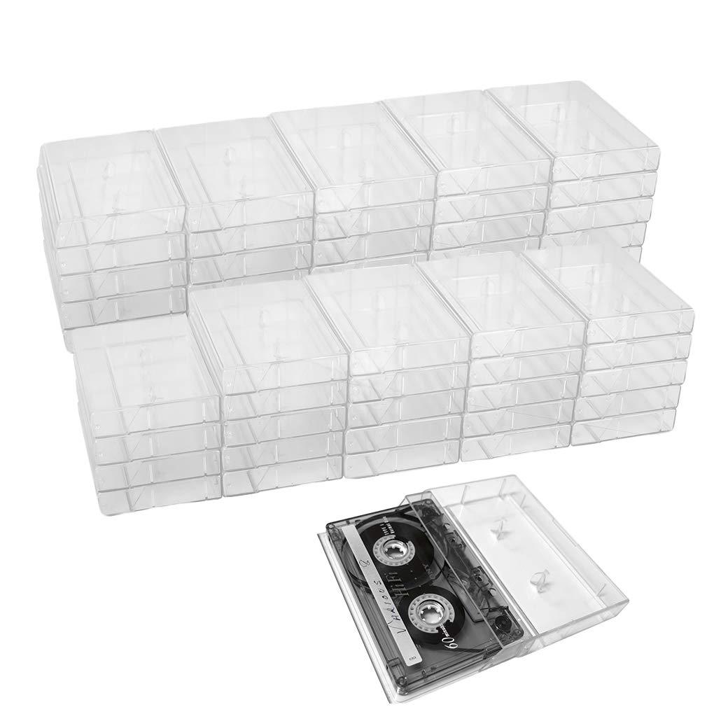 Evelots Evelots 50 Pack Cassette Tape Cases-Clear Plastic Storage-Audio-No Scratch/Dirt