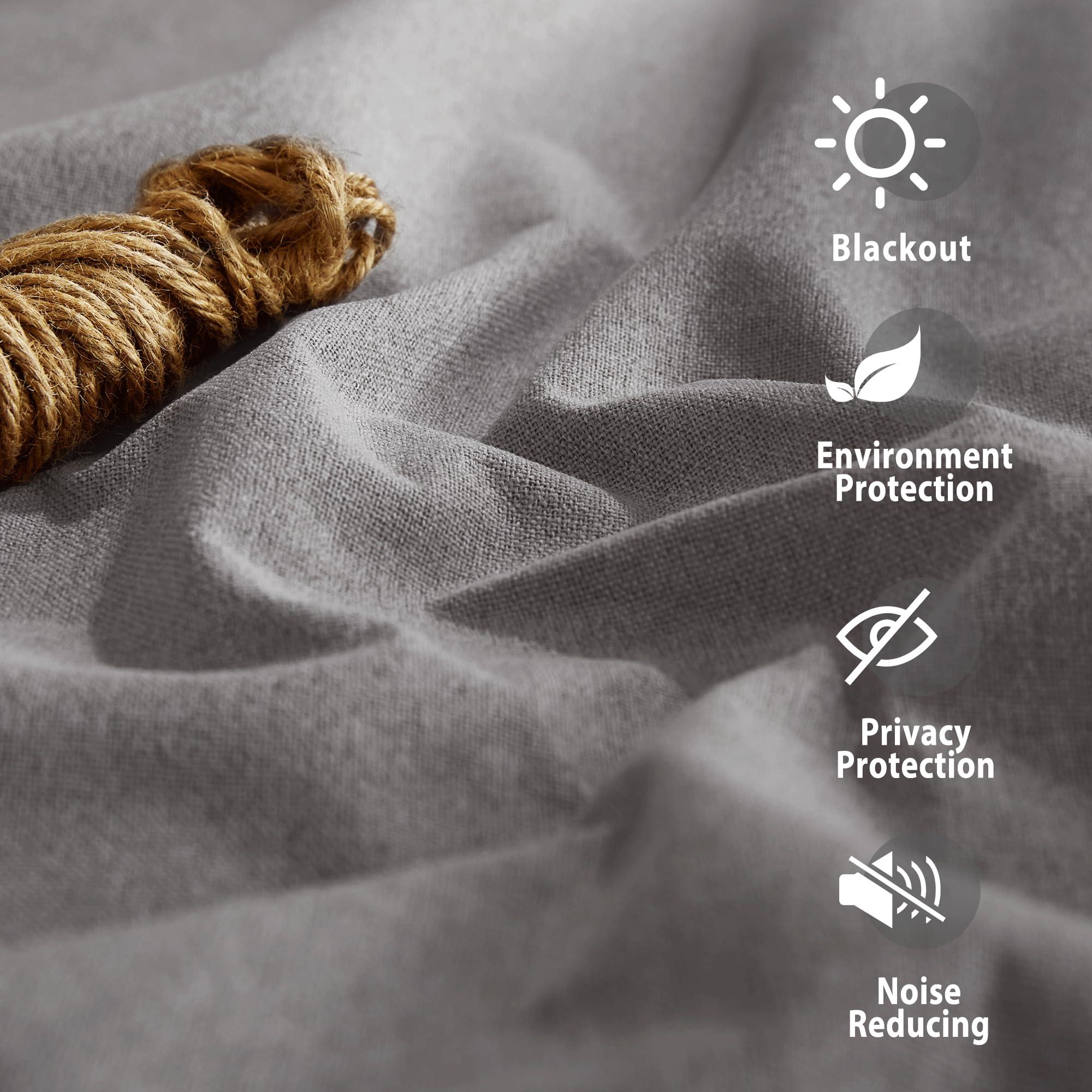 NICETOWN NICETOWN Grey Noise and Lights Block Out Curtains, 2 Panels, 42-inch W by 84-inch L, Thermal Insulated 100% Blackout 2-Layer Lined Drapes, Noise Cancellation Window Draperies for Dining Room