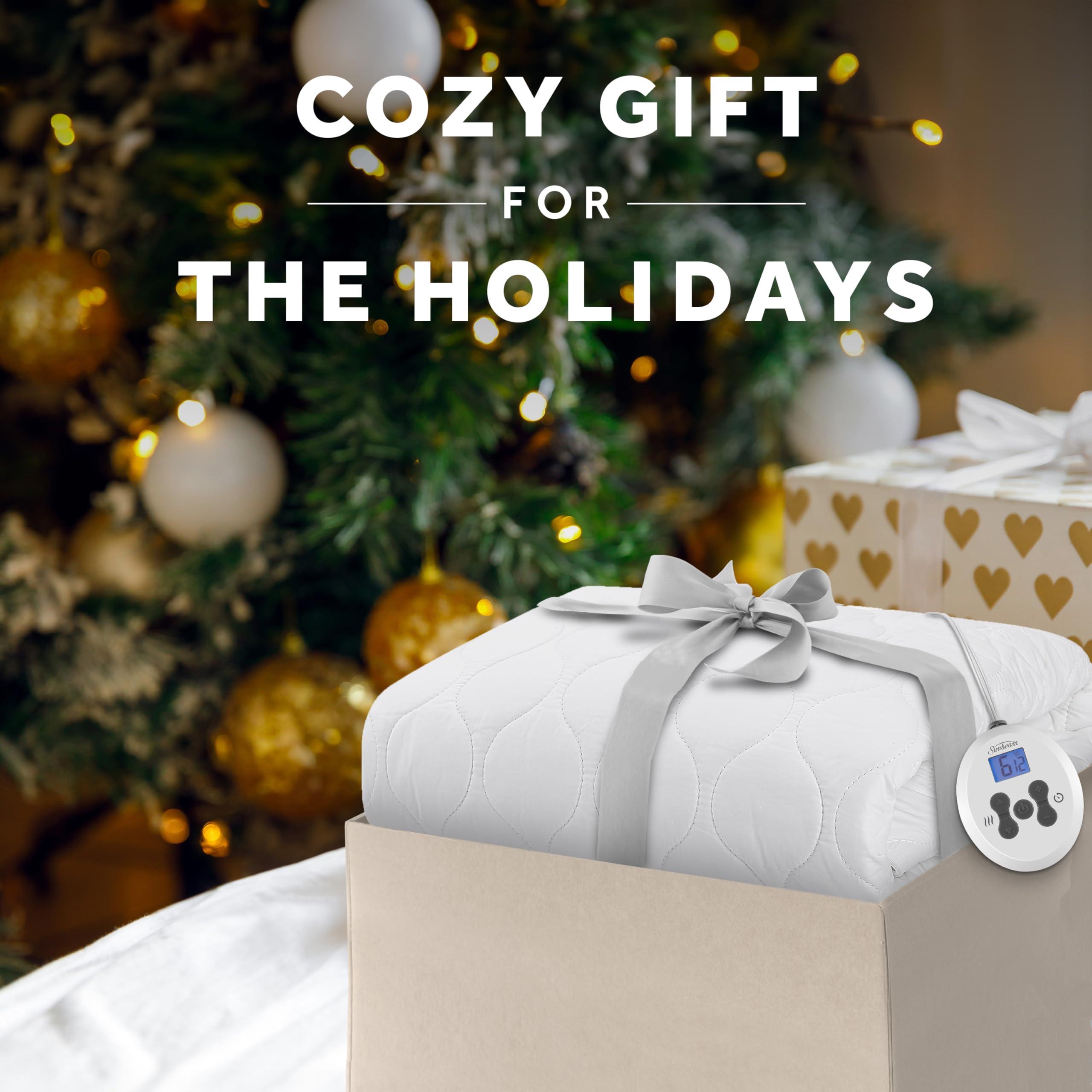 Sunbeam Sunbeam King Size Electric Heated Mattress Pad, 12 Heat Settings, 12hr Auto Shut-Off, Fast Heating, Machine Washable