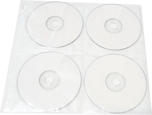 Media A2Z 25-Pack 8 Disc CD DVD Poly Sleeves 3 Ring Binder Pages - 200 Disc Capacity (White), for Oversized Binders Only