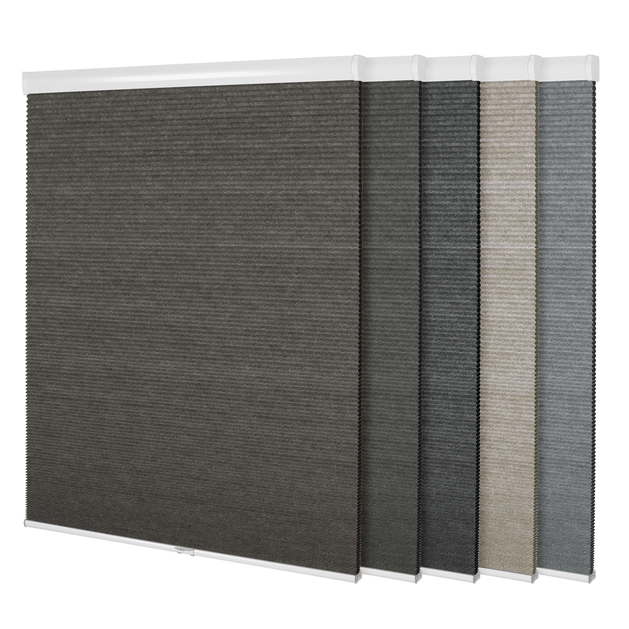 BERISSA BERISSA Blackout Cellular Window Shades Cordless Honeycomb Blinds for Windows, Stripe Jacquard Fabric Cellular Blinds Noise Reduction Thermal Insulated Pull Down Shades for Home(37.5"W x 56"H)Brown