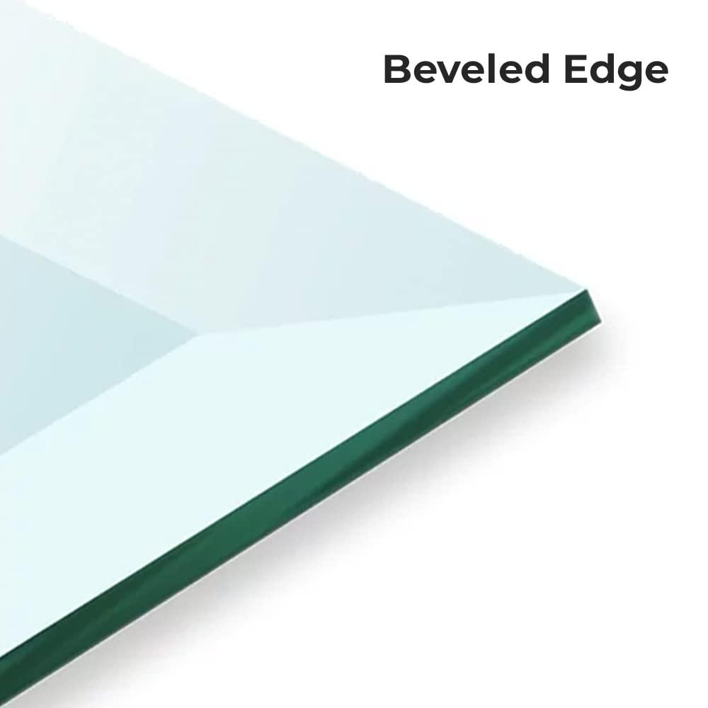 Fab Glass and Mirror Custom Cut Glass 1/4\" Thick - Clear Tempered Glass Cut to Size - Rectangle Replacement Glass for Table Tops, Glass Shelves, Windows with Bevel Edge by Fab Glass and Mirror