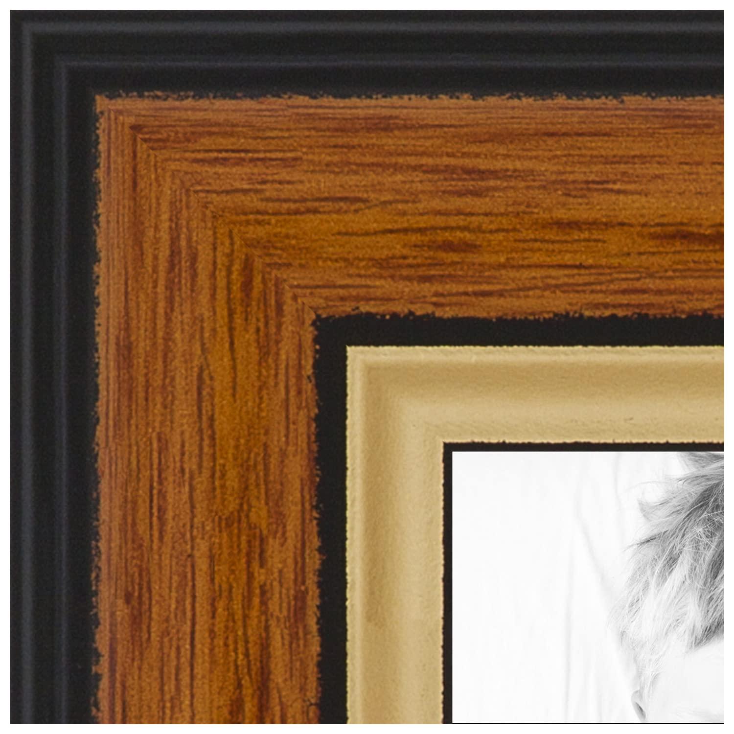 ArtToFrames ArtToFrames 28x40 Inch Brown Picture Frame, This 1.25 Inch Custom MDF Poster Frame is Honey with Gold, Great for Your Art or Photos - Comes with Economy Acrylic