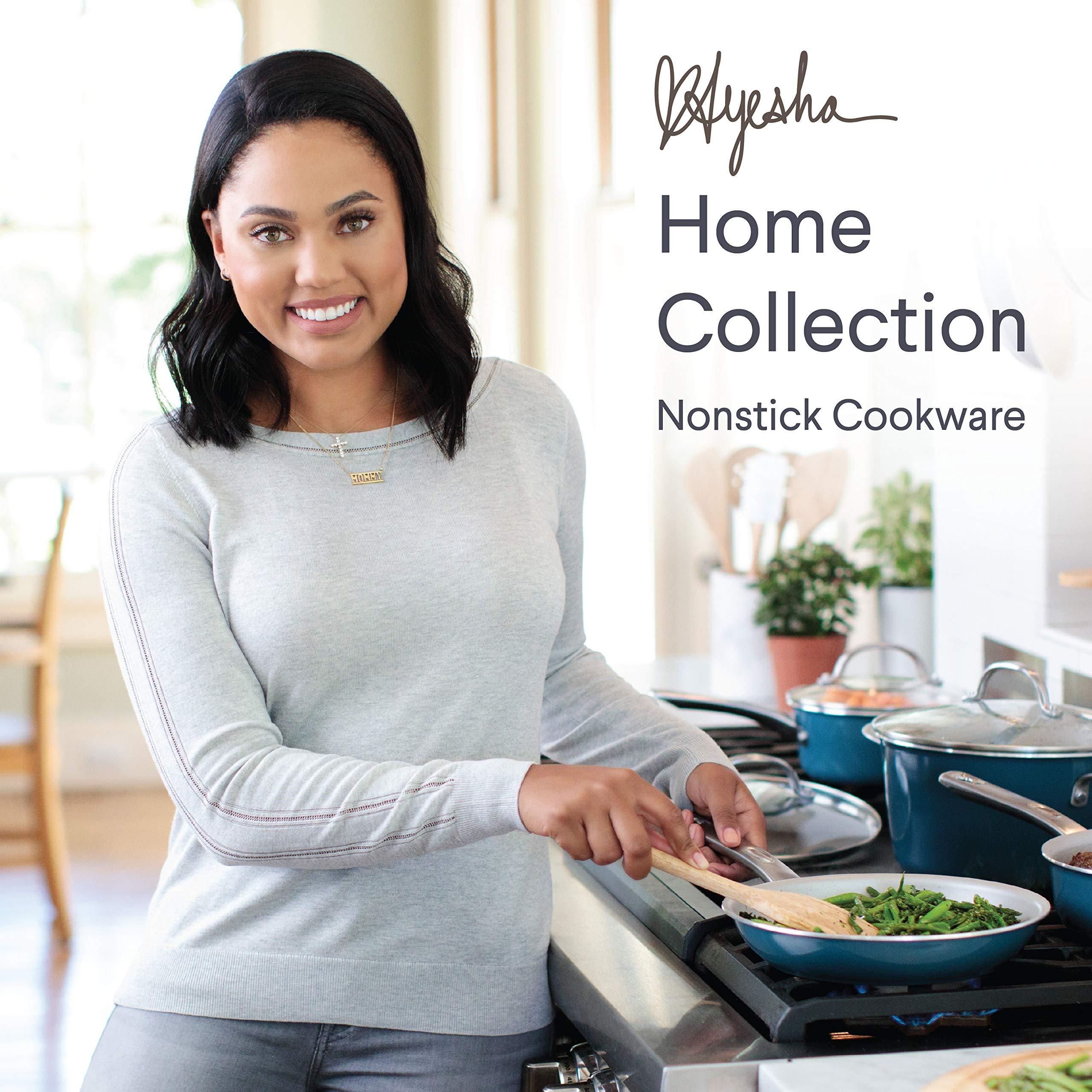 Ayesha Ayesha Curry Home Collection Nonstick Cookware Pots and Pans Set, 9 Piece, Twilight Teal & Ayesha Collection Spatula Spoonula Set, 11.5-Inch, Two Piece, Mix Colors -