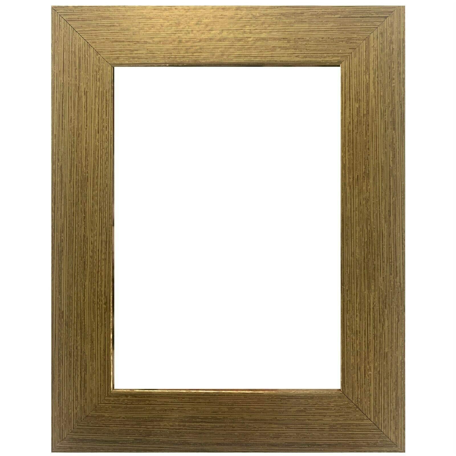 US Art US Art Frames 9x18 Bright Gold Flat 1.25 Inch, Smooth Wrapped Finish Wood Composite Wall Decor Picture Poster Frame