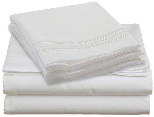 Clara Clark Clara Clark Microfiber 4pc King Size White Sheet Set