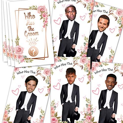 ukebobo ukebobo Floral Bridal Shower Games - Who Has The Groom Game - Scratch Off Celebrity Cards Tickets Bridal Shower Game - Funny Bachelorette Party Games