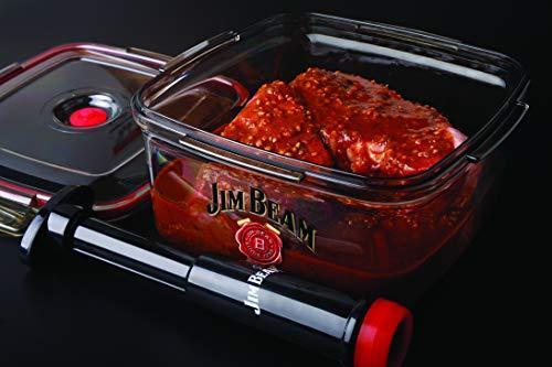 Jim Beam Jim Beam Vacuum Seal Marinade Box, Air Sealed Pump, Removes air from the Marinade Box, Speedy Marination Process, Barbecue and Grilling Marinator, Perfect Marination of Beef, Chicken and Fish